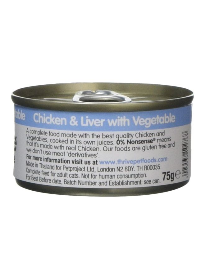 12-Piece Complete Chicken And Liver Wet Food Multicolour 900grams
