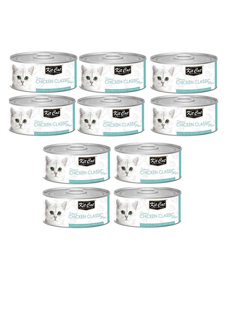 10Pc Chicken Classic Cat Wet Food 80g