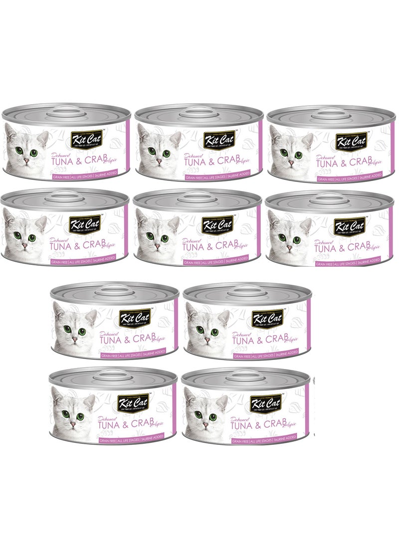 10Pc Tuna And Crab Cat Wet Food 80g