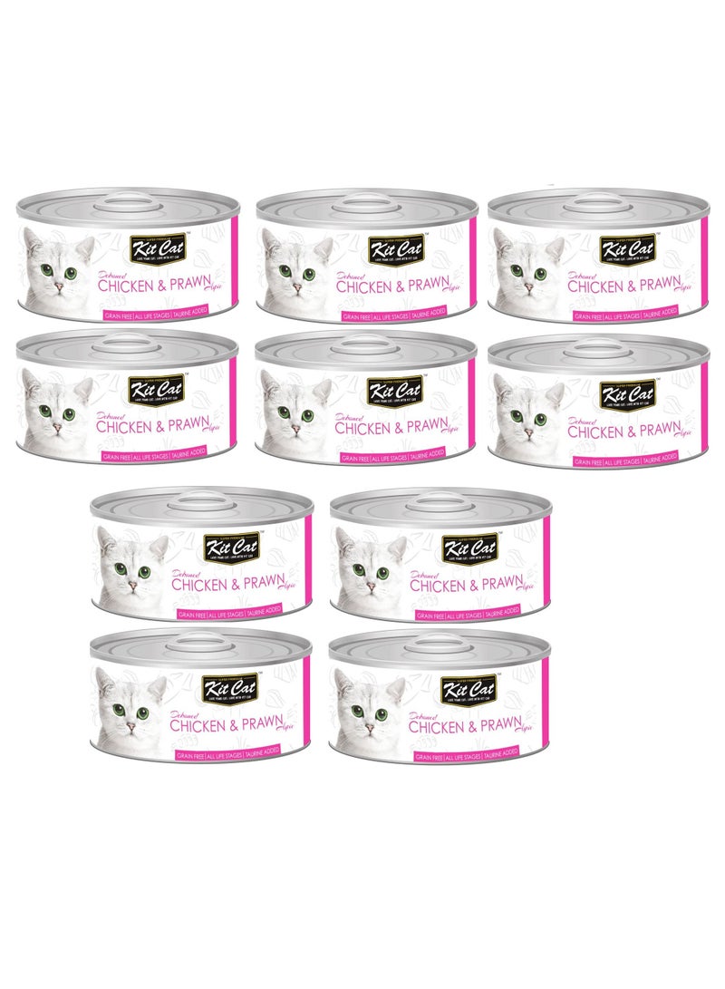 10Pc Chicken And Prawn Cat Wet Food 80g