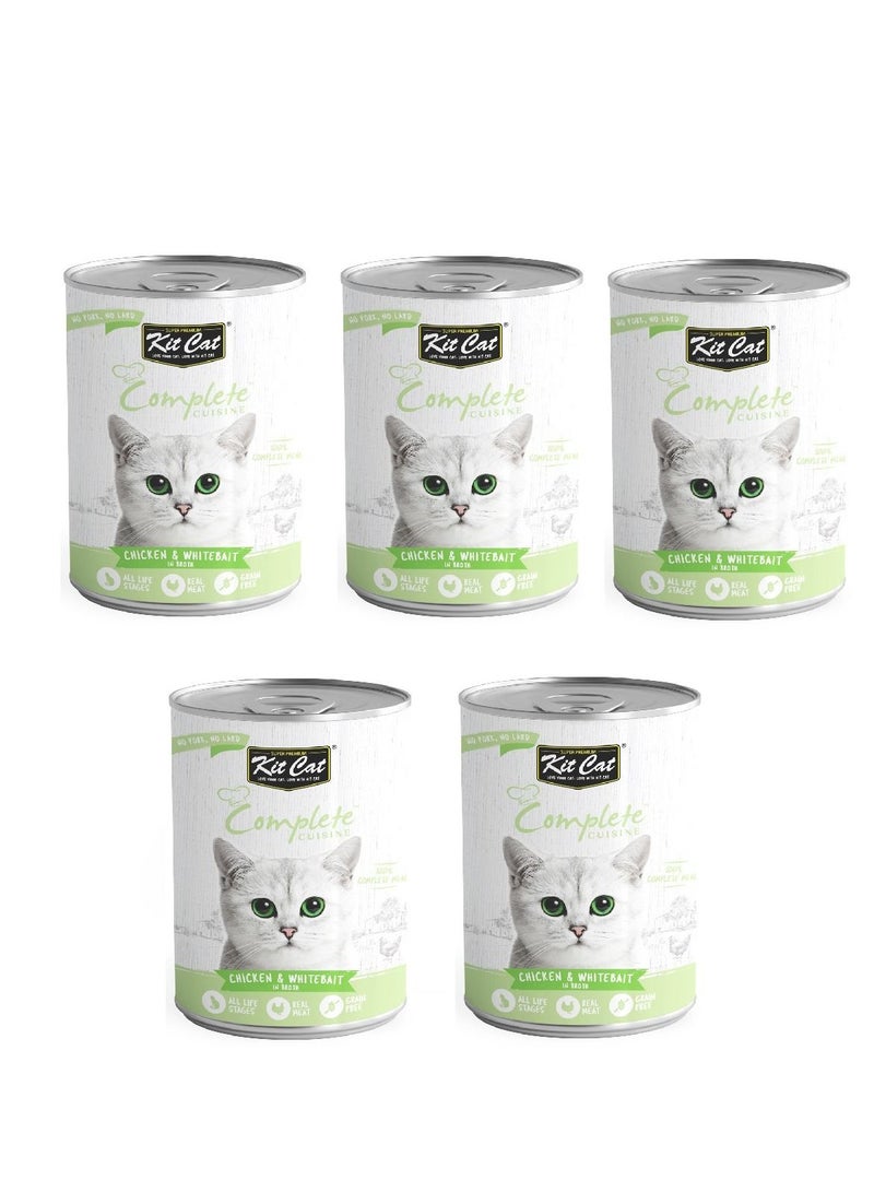 5Pc Complete Cuisine Chicken And Whitebait In Broth Cat Wet Food 150g