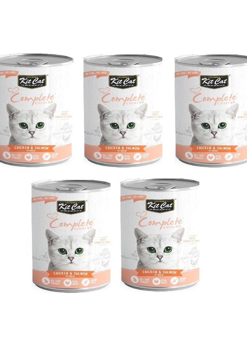 5Pc Complete Cuisine Chicken And Salmon In Broth Cat Wet Food 150g