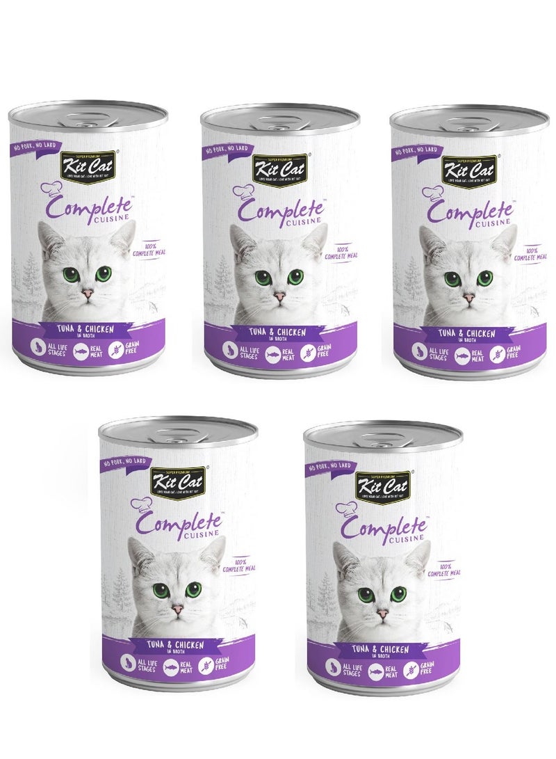 5Pc Complete Cuisine Tuna and Chicken In Broth Cat Wet Food 150g