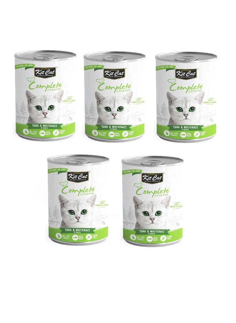 5Pc Complete Cuisine Tuna And Whitebait In Broth Cat Wet Food 150g