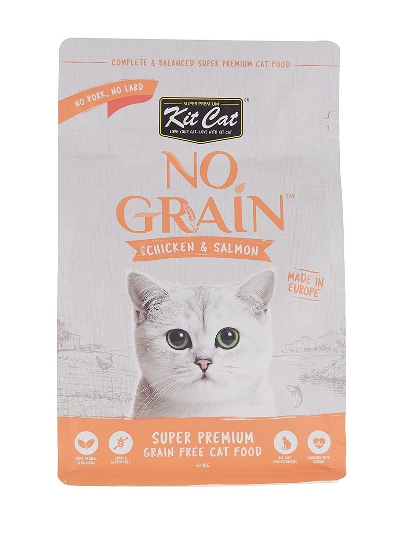 No Grain Chicken And Salmon Cat Dry Food 1Kg