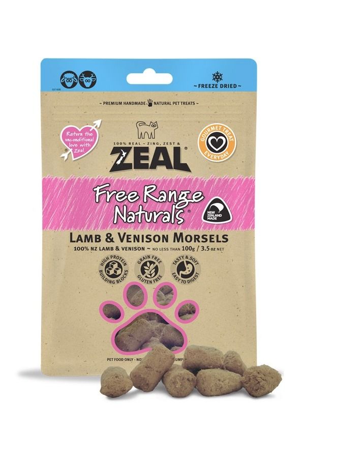 Dried Lamb And Venison Morsels Cat Treats 100g