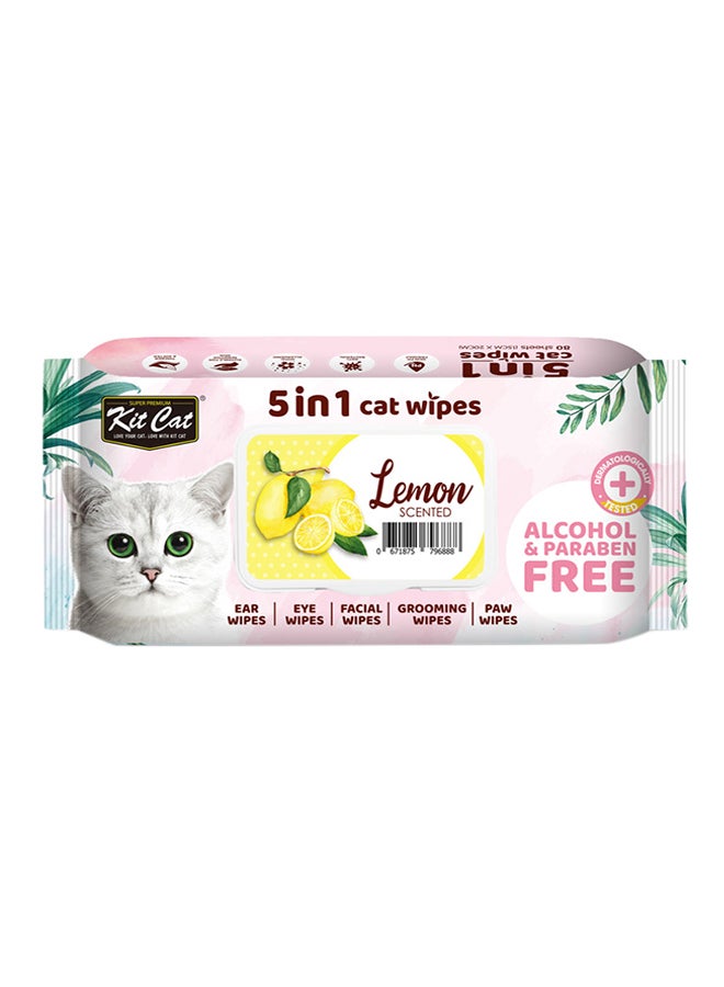 5 In 1 Pet  Wipes Lemon Multicolour 20cm