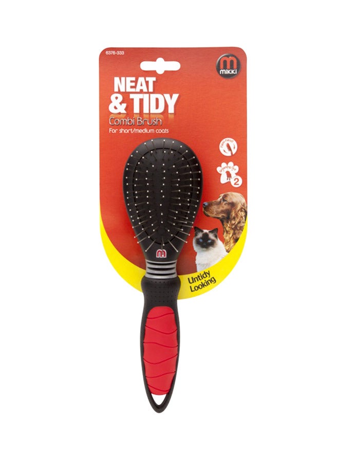 Combi Brush For Cat Black/Red