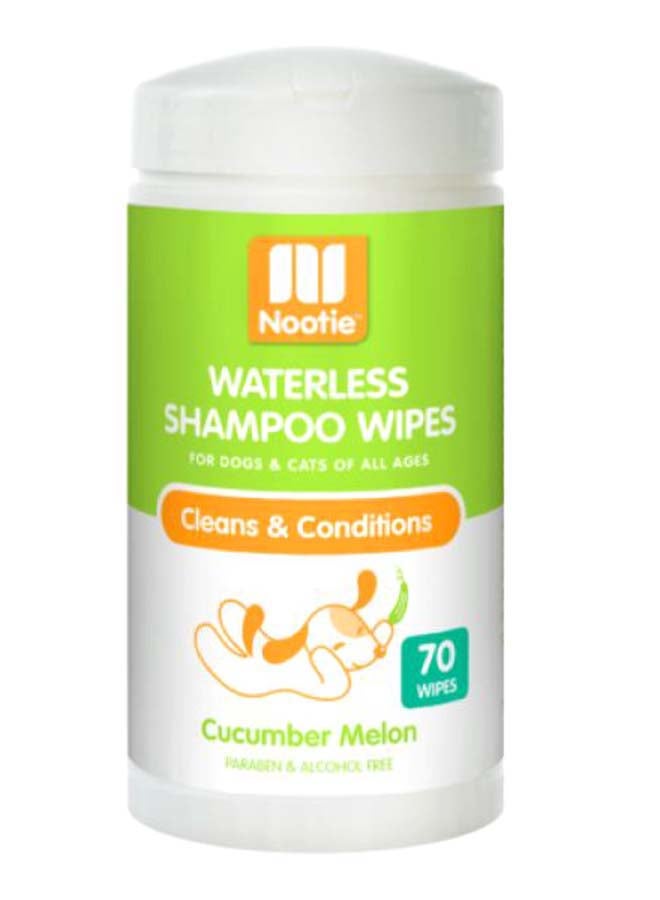 70-Count Cucumber Melon Waterless Shampoo Wipes White