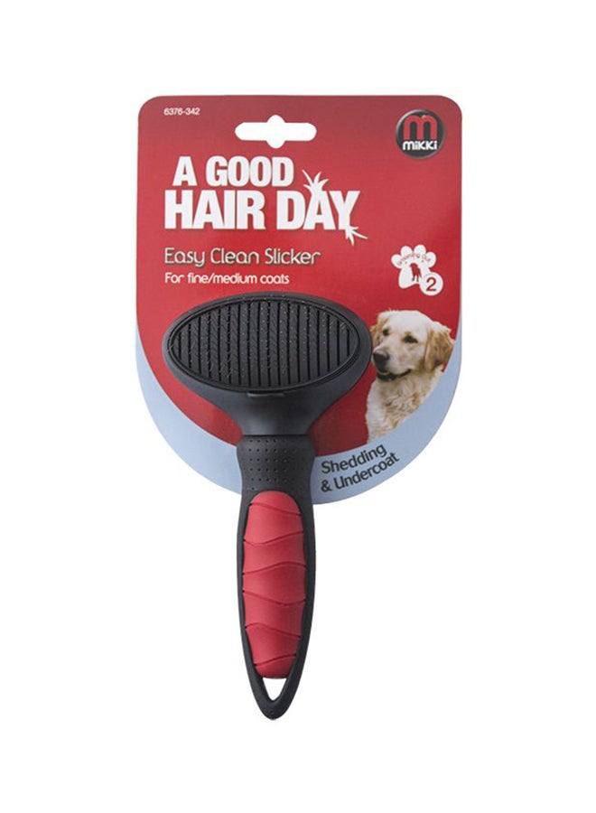 Easy Clean Slicker Brush For Shedding And Undercoat Black/Red S