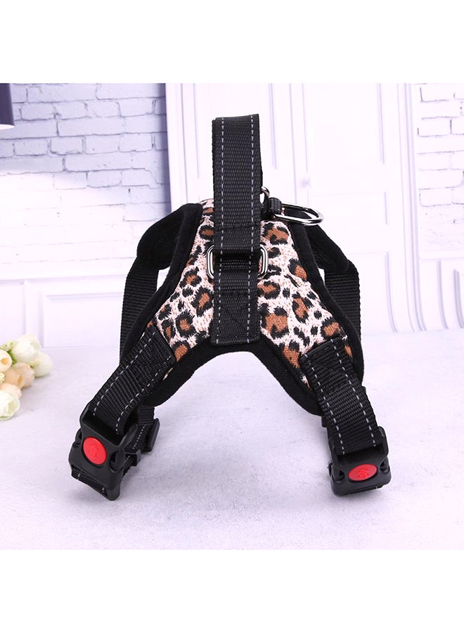 Leopard Print Breathable Chest Strap Harness Vest Brown/Black
