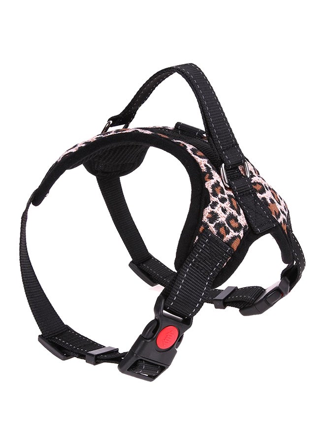Leopard Print Breathable Chest Strap Harness Vest Brown/Black