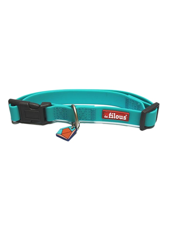 Silicone Dog Collar With Tag Blue 2.5x45x70centimeter