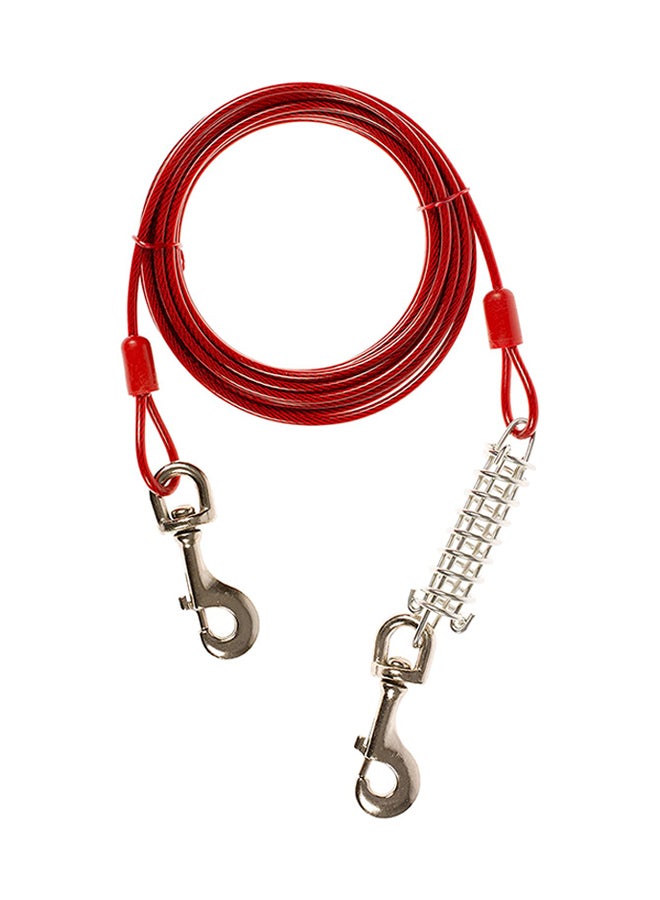 Pet Tie  Out  Cable  With  Spring Red 6meter