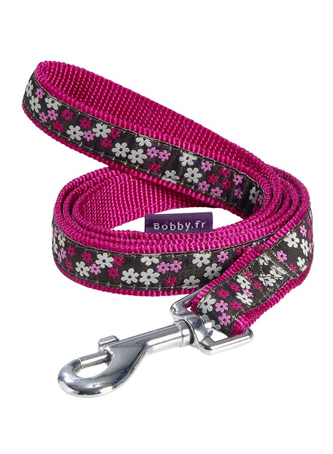 Flower Printed Dog Collar Lead Pink/White/Black XS