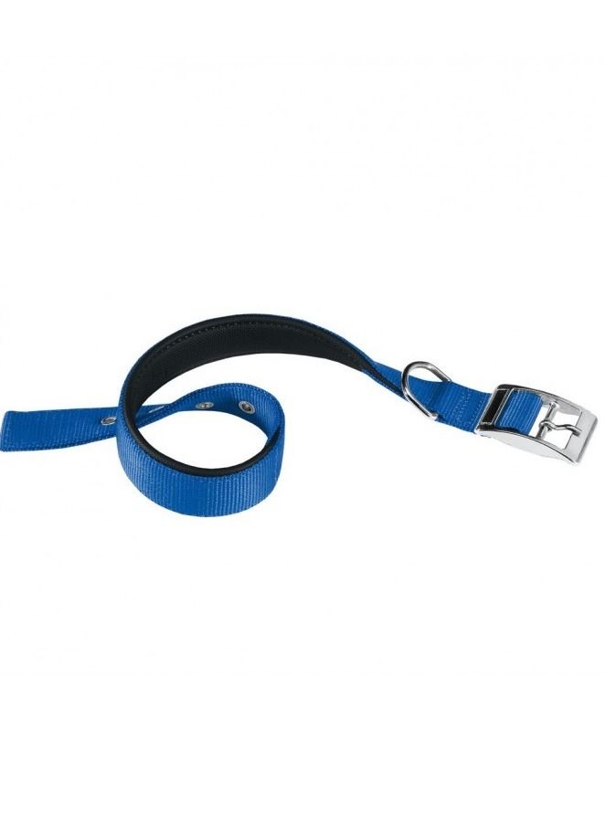 Daytona C Nylon Dog Collar With Metal Buckle Blue