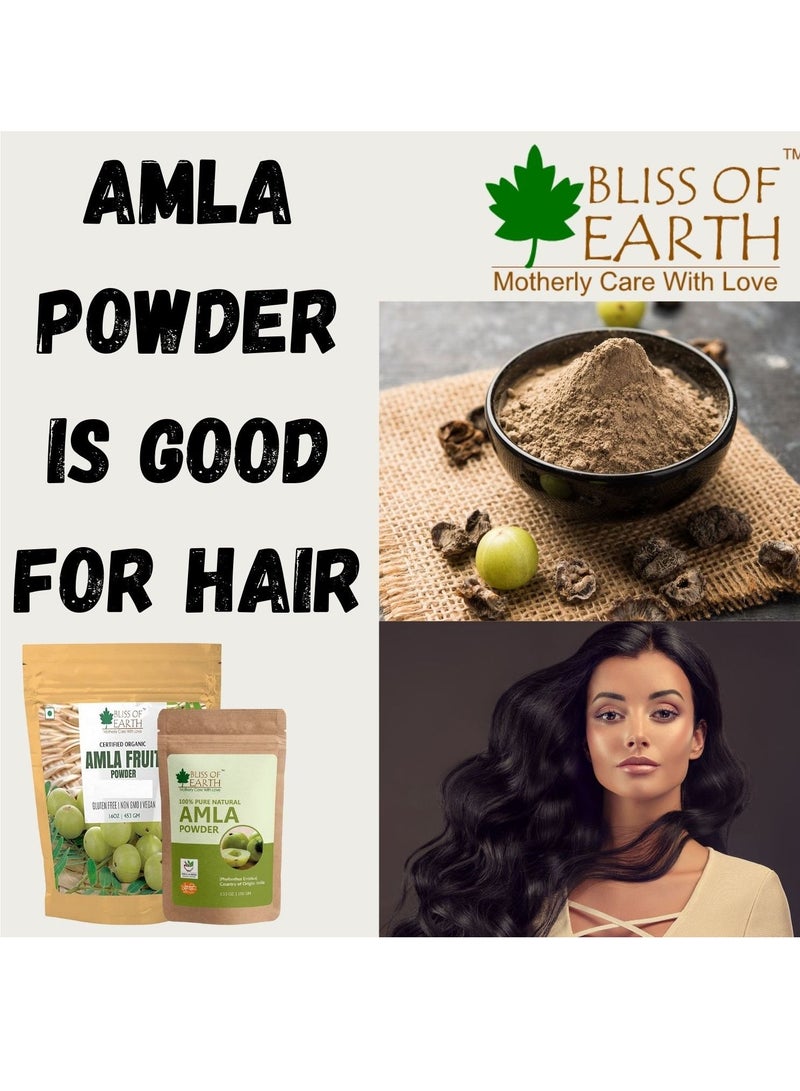 100% Pure Natural AMLA Powder 453GM Indian Gooseberry Great For Hair Conditioning & Hair Coloring Mixture Natural Vitamin C & Antioxidants Pack of 2