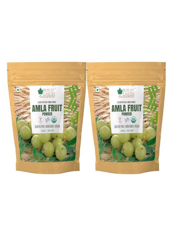 100% Pure Natural AMLA Powder 453GM Indian Gooseberry Great For Hair Conditioning & Hair Coloring Mixture Natural Vitamin C & Antioxidants Pack of 2