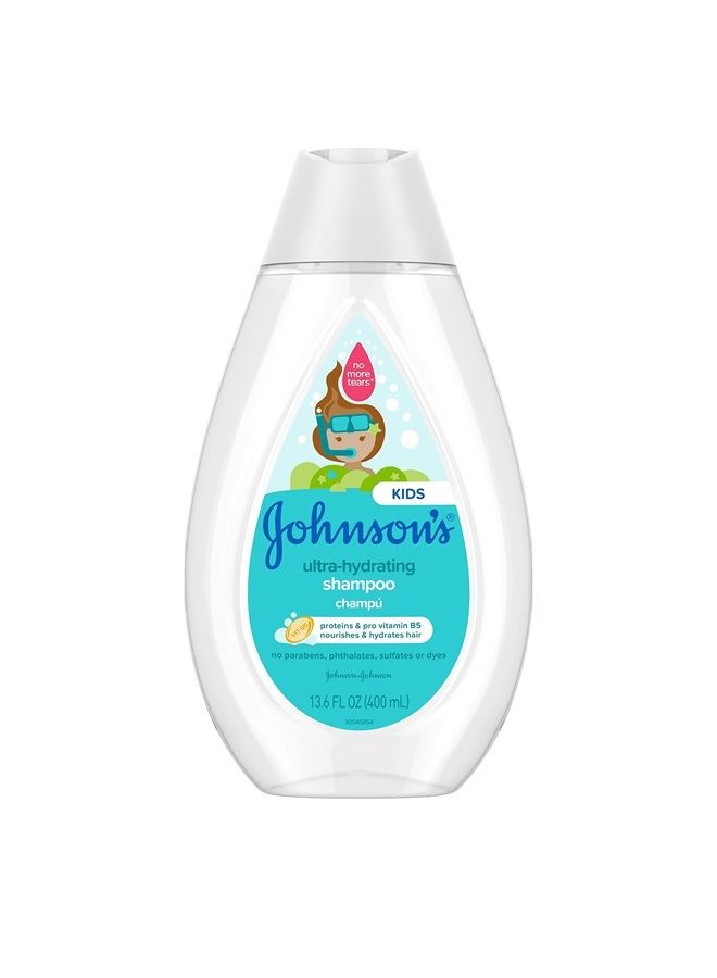 Johnson's Ultra-Hydrating Tear-Free Kids' Shampoo with Pro- Vitamin B5 & Proteins, Paraben-, Sulfate- & Dye-Free Formula, Hypoallergenic & Gentle for Toddler's Hair, 13.6 fl. oz