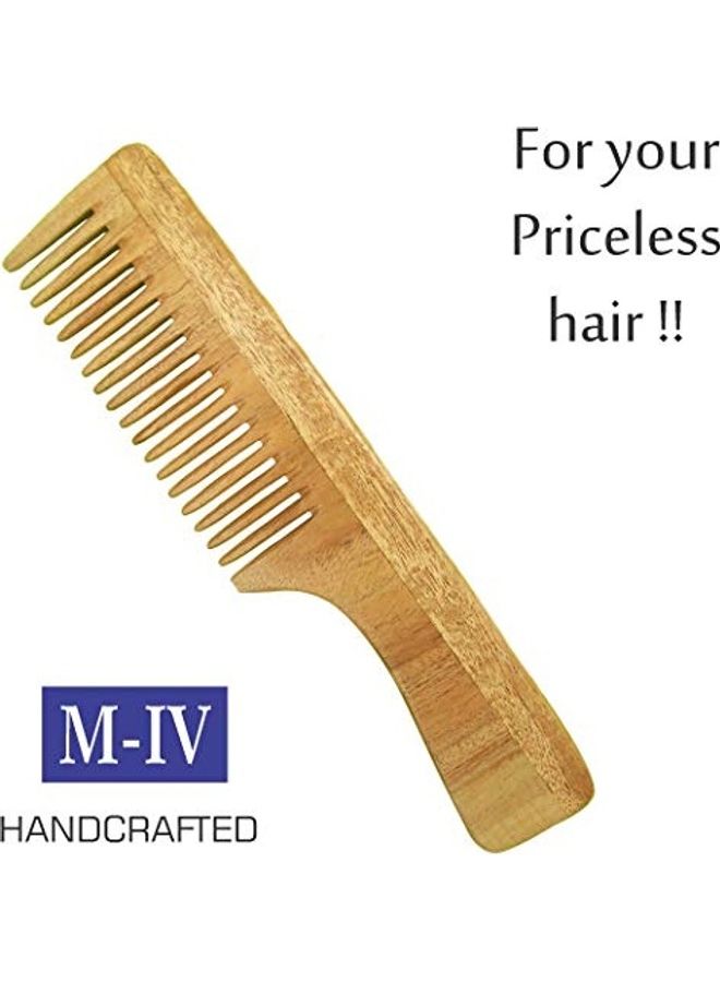 Neem Wood Comb For Men And Women Brown 19.1 x 4.5cm
