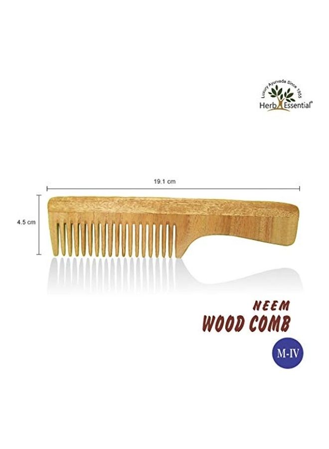 Neem Wood Comb For Men And Women Brown 19.1 x 4.5cm