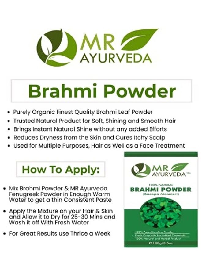 2-Piece Pure Organic Brahmi Powder Set White 200grams