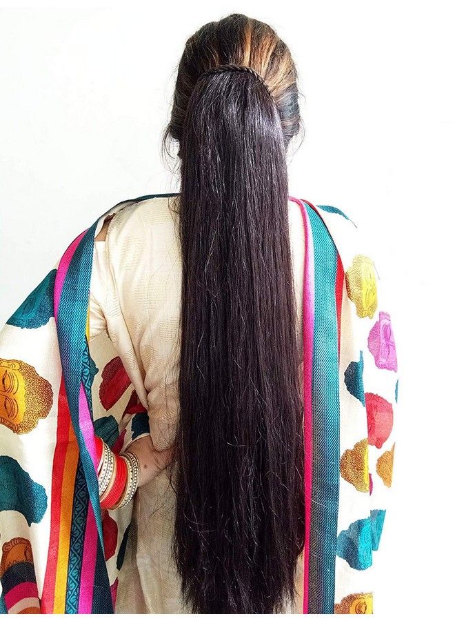 Long Bun Ponytail Hair Extension For Women And Girls (Brown 30 Inch)