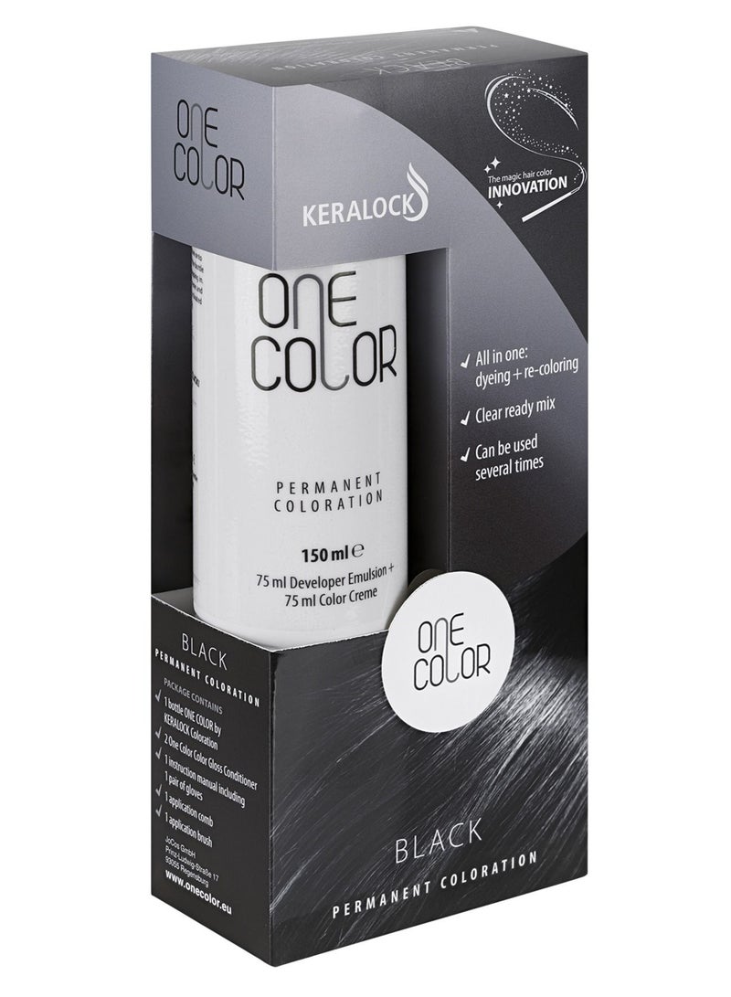 KERALOCK BLACK PERMANENT COLORATION HAIR COLOR DOES NOT REQUIR TO PREMIX MADE IN GERMANY -150 ML