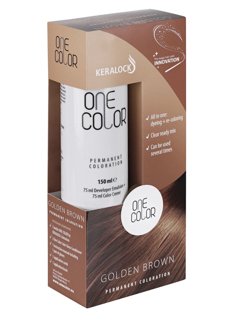 KERALOCK GOLDEN BROWN PERMANENT COLORATION HAIR COLOR  DOES NOT REQUIR TO PREMIX MADE IN GERMANY -150 ML