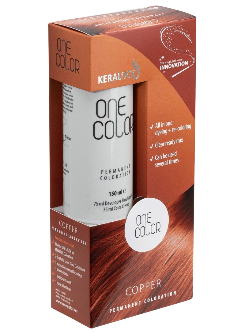 KERALOCK COPPER PERMANENT COLORATION HAIR COLOR DOES NOT REQUIR TO PREMIX MADE IN GERMANY - 150 ML