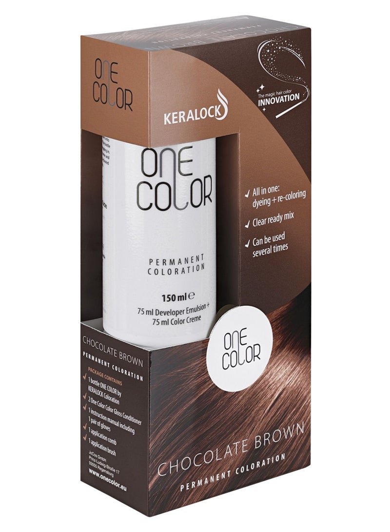 KERALOCK CHOCOLATE BROWN PERMANENT COLORATION DOES NOT REQUIRE TO PREMIX MADE IN GERMANY-150 ML