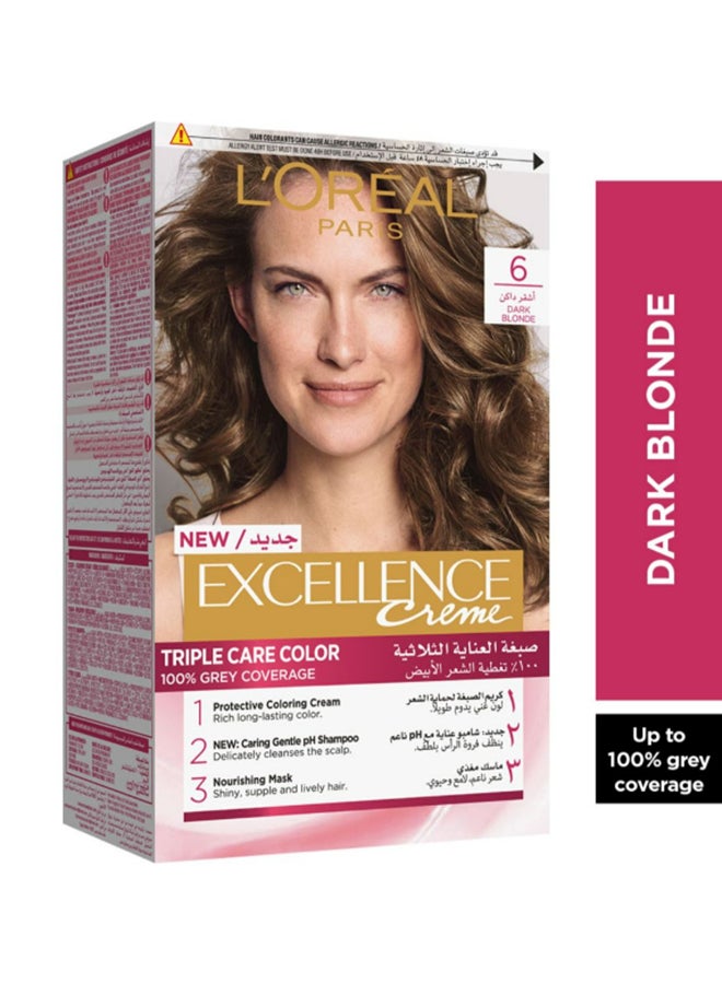 Excellence Creme Triple Care Hair Color Hair Dye/ Hair Care Dark Blonde 06 6.0 Dark Blonde 192ml