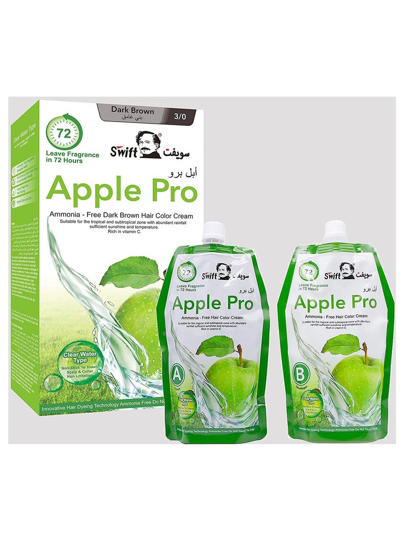 Apple Pro Ammonia free Hair Color No. 3 Dark Brown 1000ml