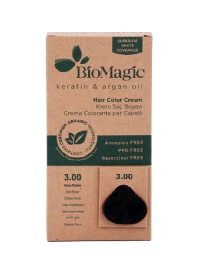 Hair Color Cream With Keratin And Argan Oil Dark Brown