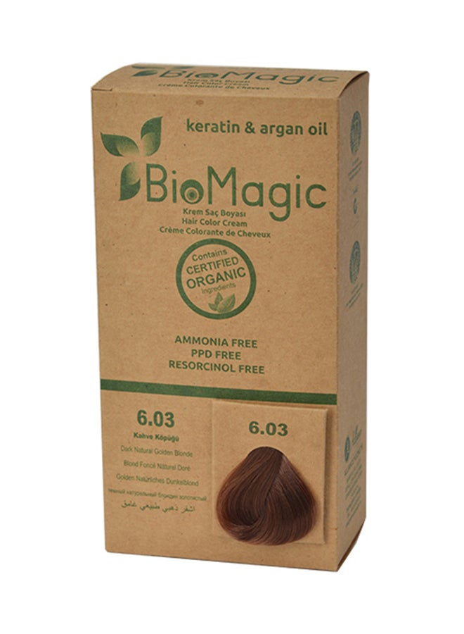 Hair Color Cream with Keratin And Argon Oil 6.03 Golden Blonde 6.03 Golden Blonde