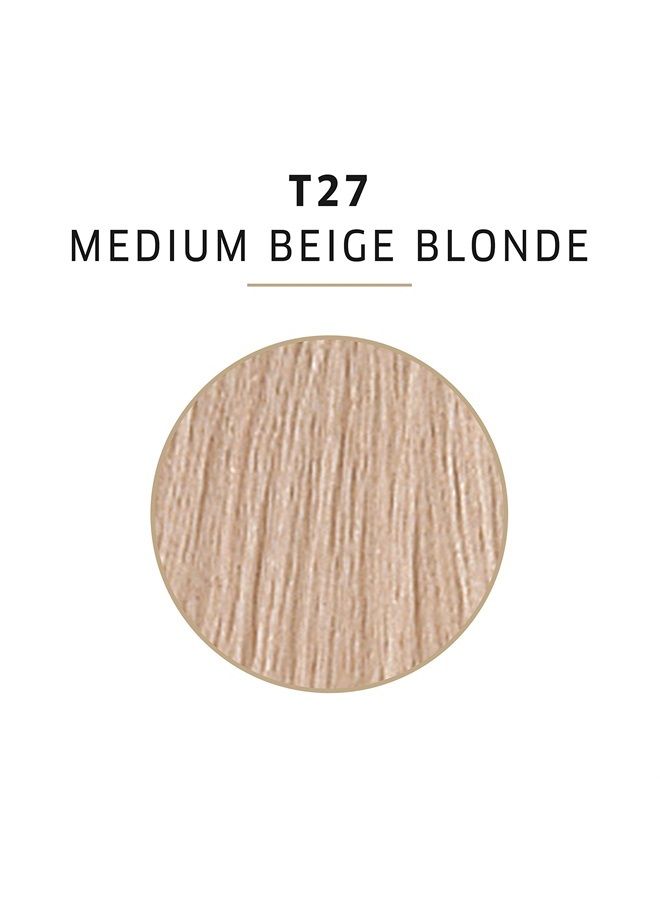 WELLA colorcharm Hair Toner, Neutralize Brass With Liquifuse Technology, T27 Medium Beige Blonde, 1.4 oz