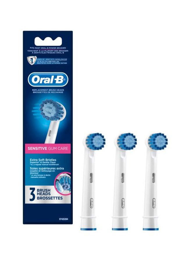3-Piece Replacement Toothbrush Head White/Blue