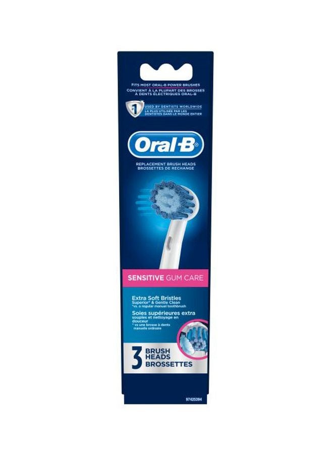 3-Piece Replacement Toothbrush Head White/Blue