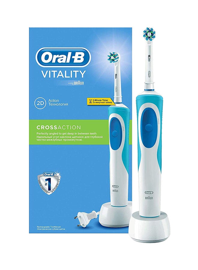Vitality Crossaction Electric Rechargeable Toothbrush Blue/White
