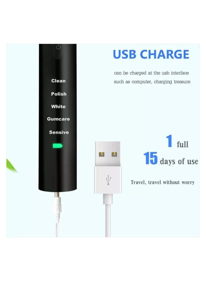 Ultrasonic Automatic Toothbrush Easy Cleaning Waterproof Smart Mouth Cleaning Timer Toothbrush