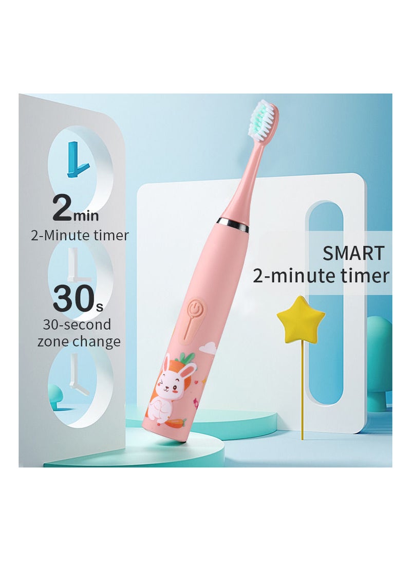 Children's Electric Toothbrush Cartoon Pattern for Kids with Replace The Tooth Brush Head Ultrasonic Electric Toothbrush