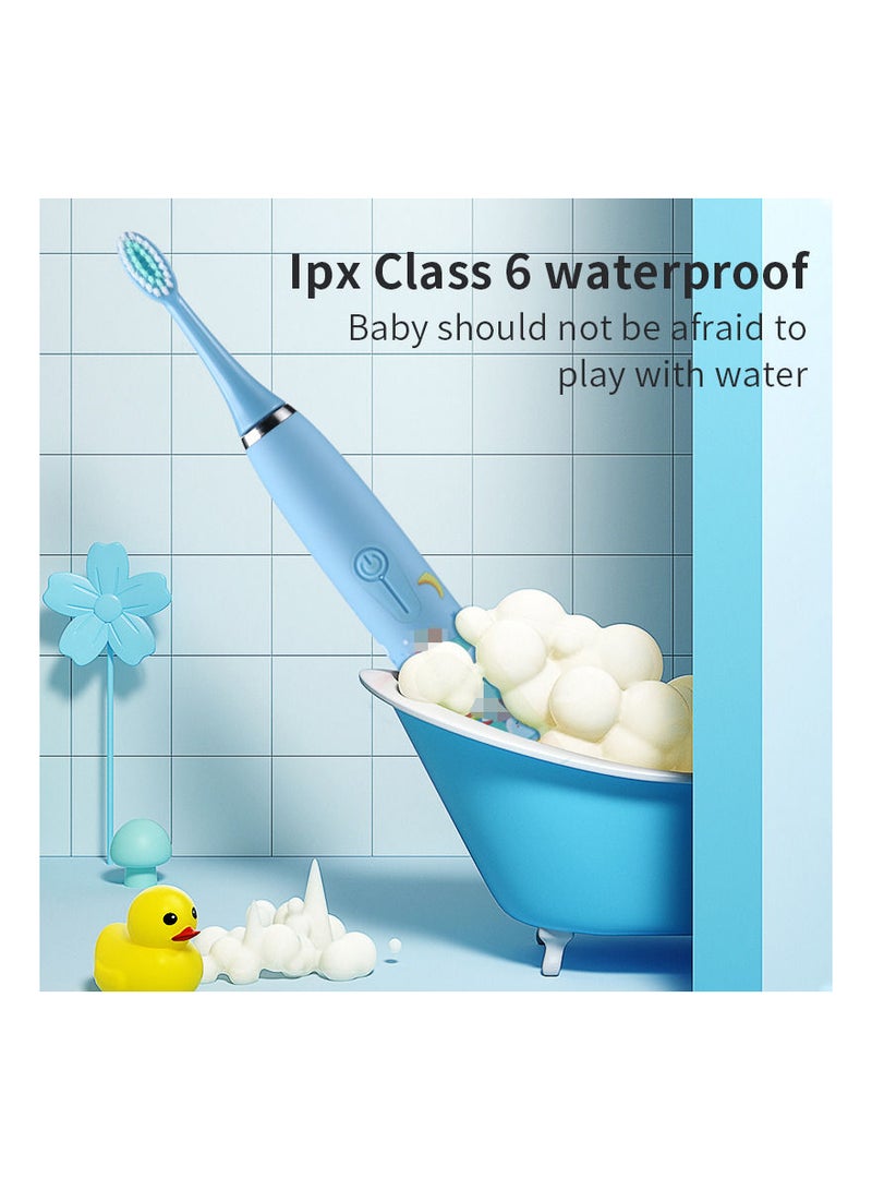 Children's Electric Toothbrush Cartoon Pattern for Kids with Replace The Tooth Brush Head Ultrasonic Electric Toothbrush