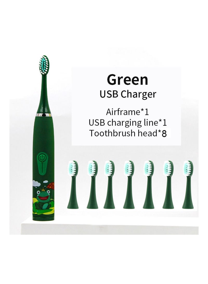 Children's Electric Toothbrush Cartoon Pattern for Kids with Replace The Tooth Brush Head Ultrasonic Electric Toothbrush