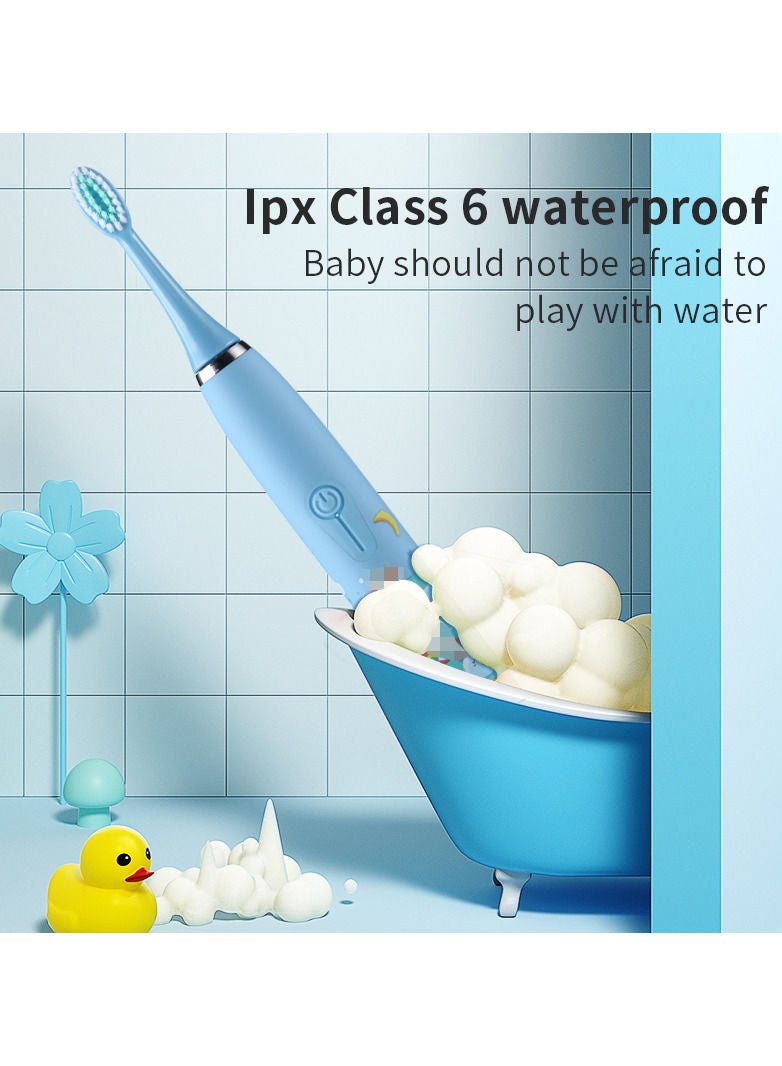 Children's Electric Toothbrush Cartoon Pattern for Kids with Replace The Tooth Brush Head Ultrasonic Electric Toothbrush