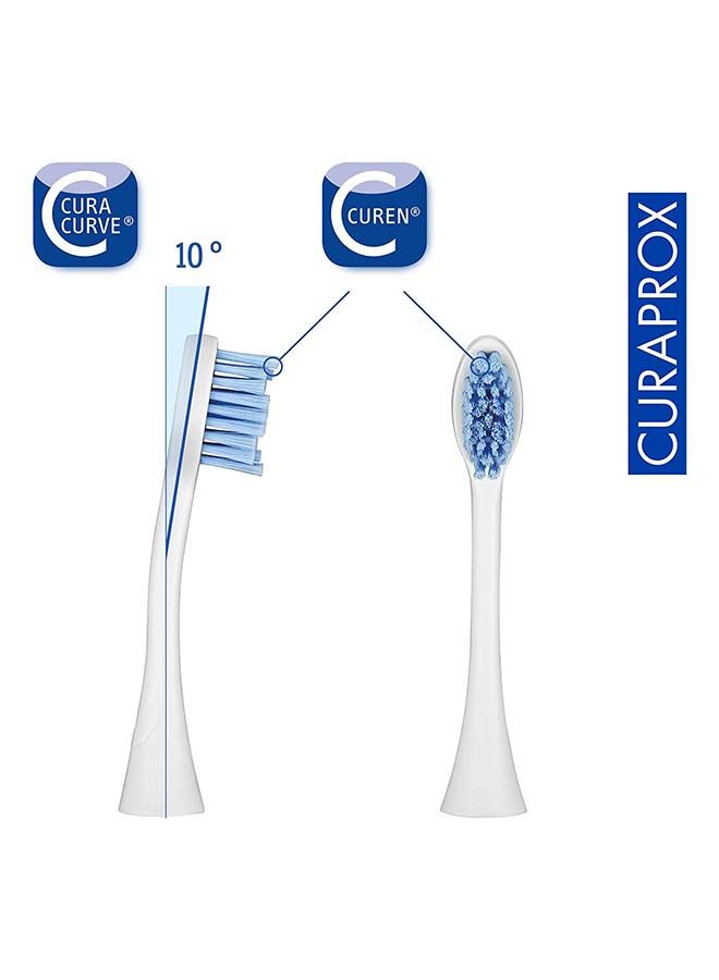 Curaprox Hydrosonic CHS 200 Sensitive Duo Replacement Brush Heads, 2 Pieces - Curaprox Electric Toothbrush Heads / Replacement Toothbrush Heads - 2 Pack