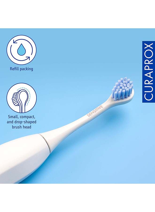 Curaprox Hydrosonic Pro Brush Head ‘Sensitive’, 2 Pieces - Curaprox Electric Toothbrush Heads / Replacement Toothbrush Heads - 2 Pack