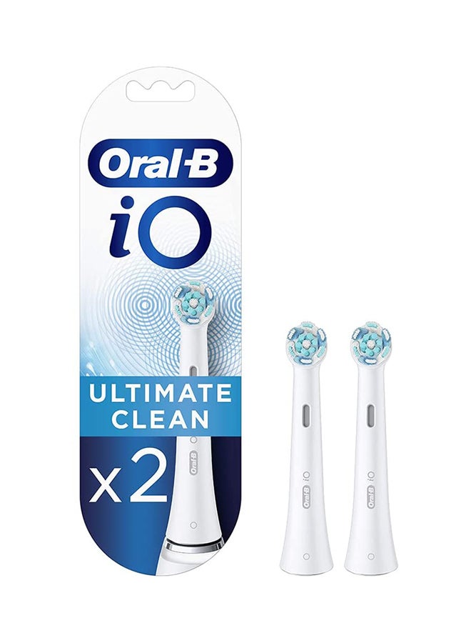 Io Ultimate Clean Toothbrush Heads 2 Count White