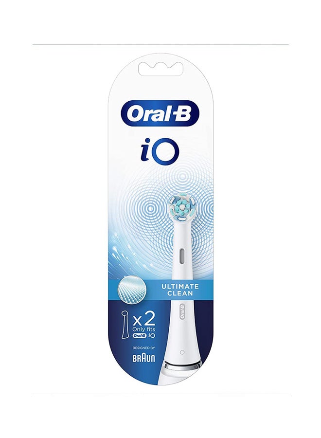 Io Ultimate Clean Toothbrush Heads 2 Count White