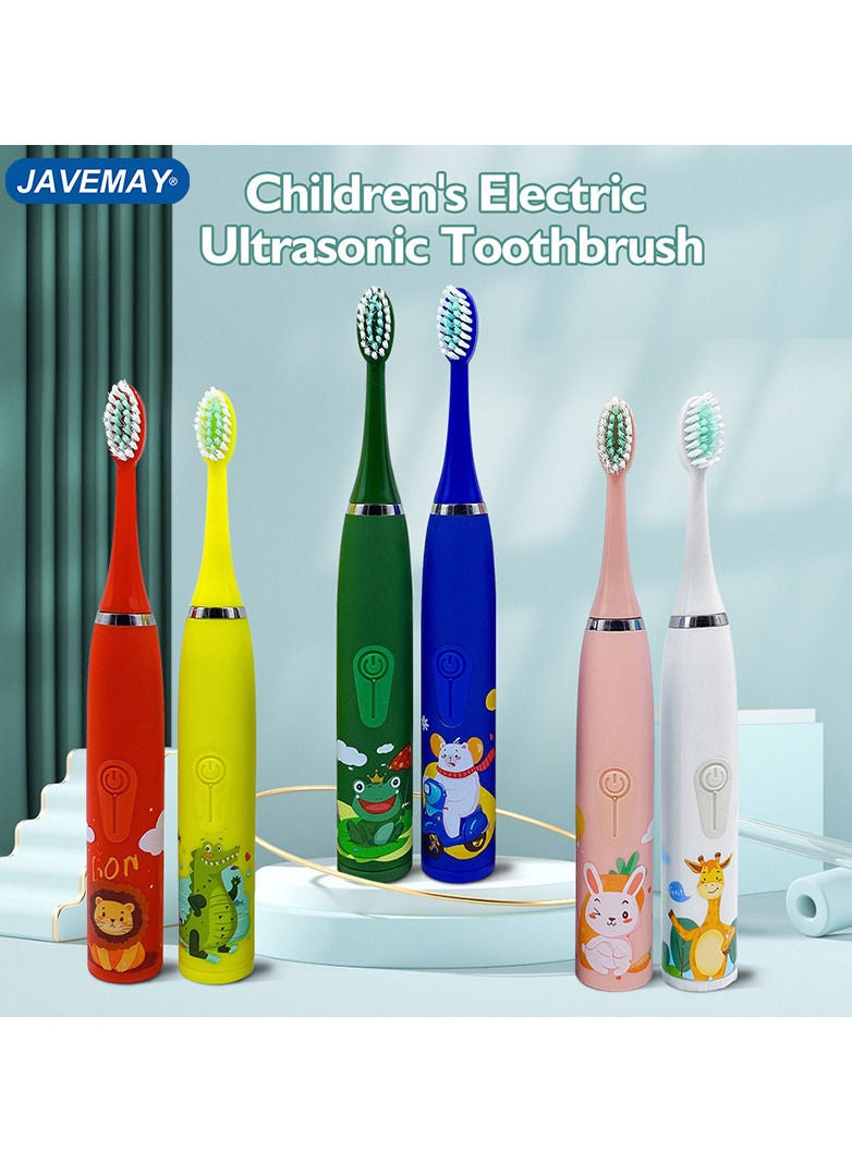 Children's Electric Toothbrush Cartoon Pattern for Kids with Replace The Tooth Brush Head Ultrasonic Electric Toothbrush