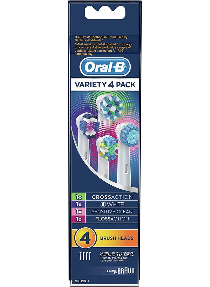 Variety Pack Replacement Electric Toothbrush Head Refills, 4 pack